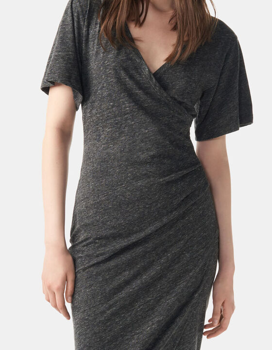 LEMICA LONG V-NECK DRESS